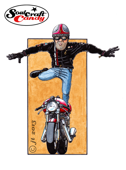 Cartoon motorcycle art by Soulcraftcandy